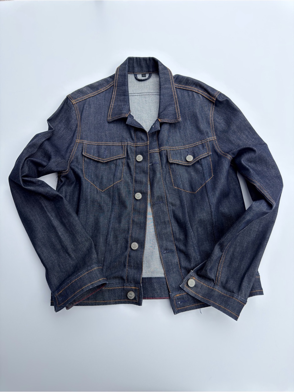 Jack & Jones Dark Wash Raw Denim Comfort Jacket Size Large
